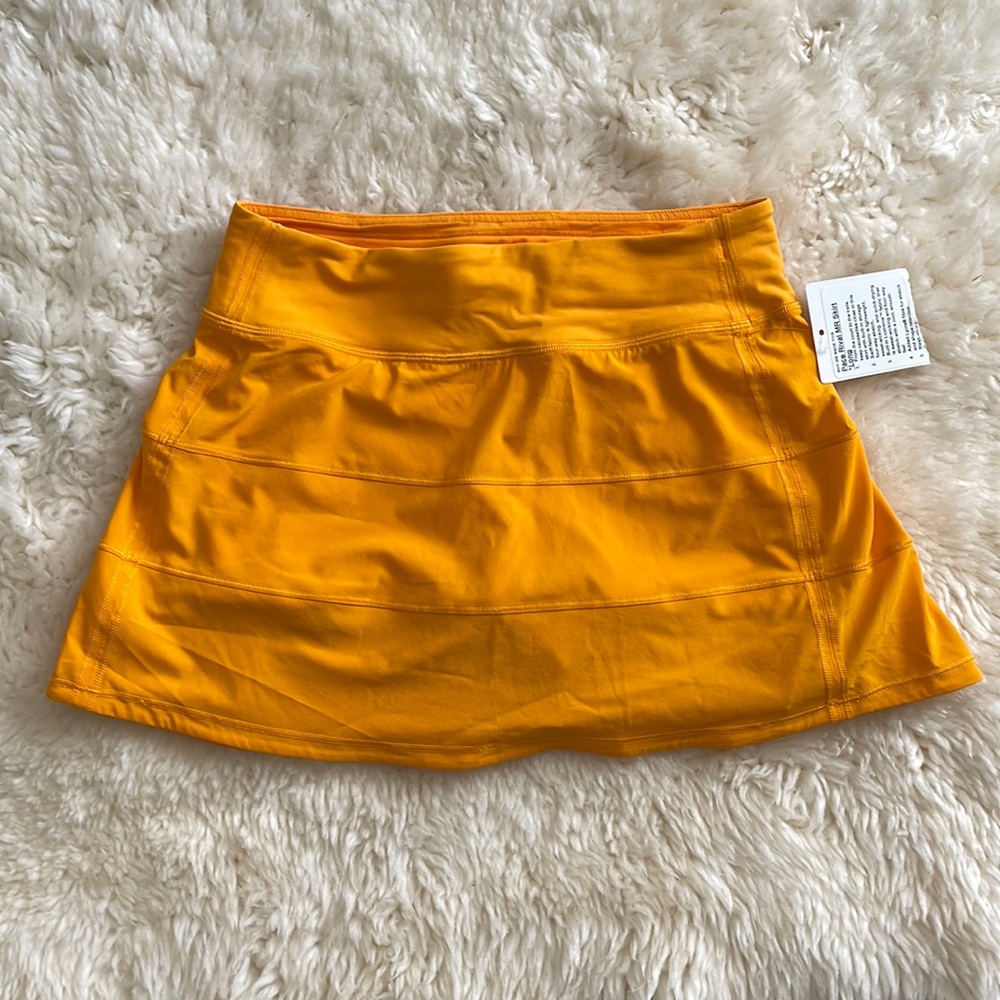 Lululemon orange pace rival skirt NWT